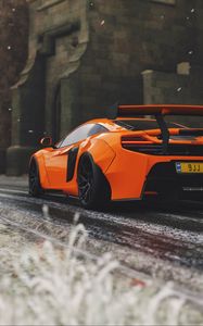 Превью обои mclaren 650s, mclaren, спорткар, оранжевый, гонки