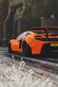 Превью обои mclaren 650s, mclaren, спорткар, оранжевый, гонки