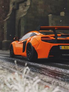 Превью обои mclaren 650s, mclaren, спорткар, оранжевый, гонки