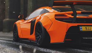 Превью обои mclaren 650s, mclaren, спорткар, оранжевый, гонки