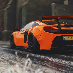 Превью обои mclaren 650s, mclaren, спорткар, оранжевый, гонки