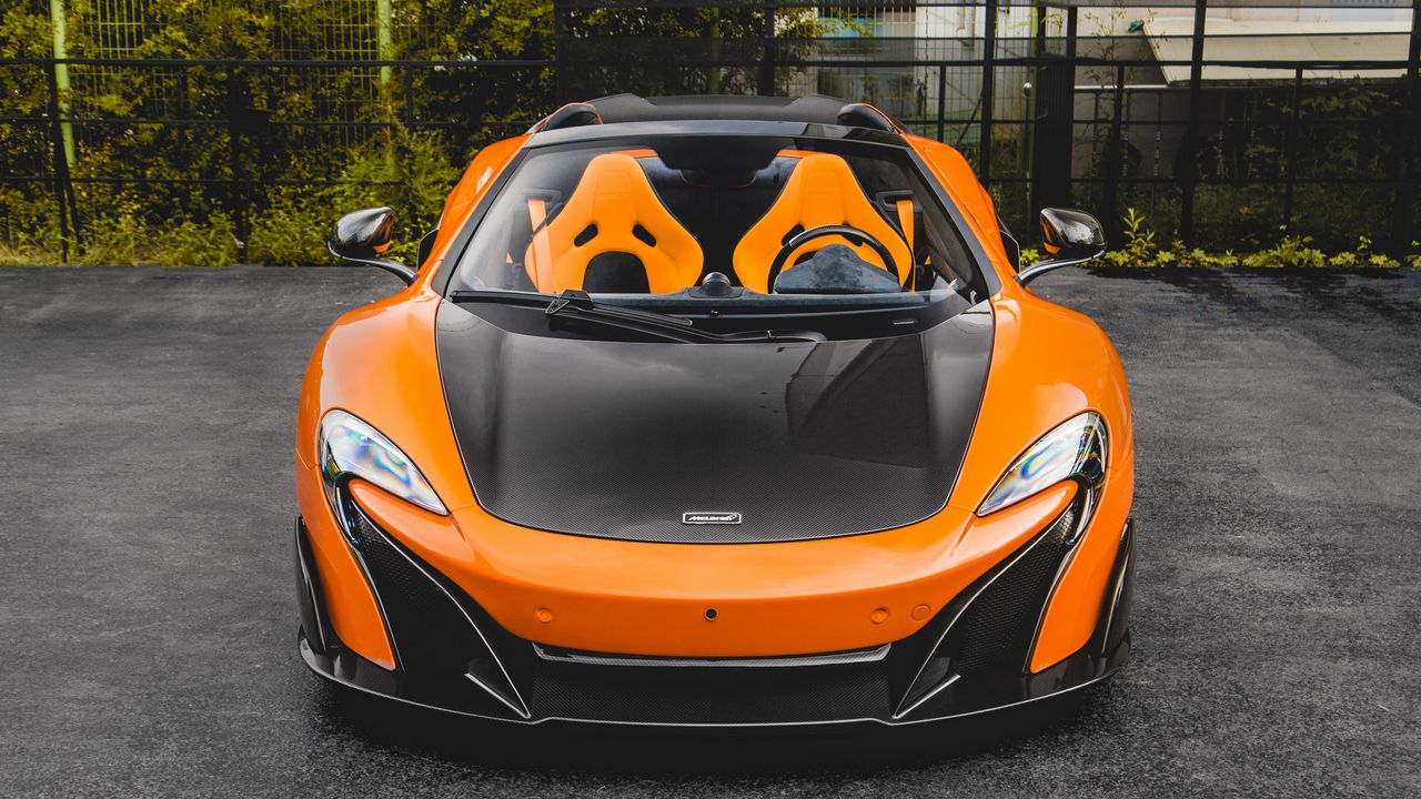 Обои mclaren 675lt, mclaren, автомобиль, оранжевый, спорткар