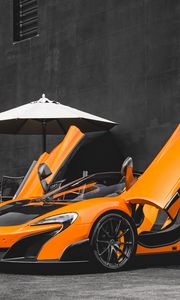 Превью обои mclaren 675lt spider, mclaren, автомобиль, оранжевый, спорткар