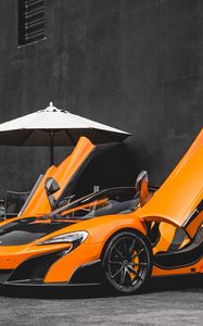 Превью обои mclaren 675lt spider, mclaren, автомобиль, оранжевый, спорткар