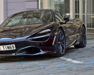 Превью обои mclaren, автомобиль, спорткар, черный