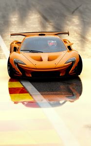 Превью обои mclaren p1 gtr, mclaren p1, mclaren, спорткар, вид спереди, гонки