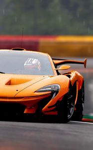 Превью обои mclaren p1 gtr, mclaren p1, mclaren, спорткар, гонки, вид спереди