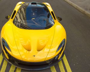 Превью обои mclaren p1, mclaren, автомобиль, суперкар, желтый