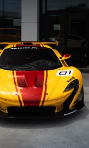 Превью обои mclaren p1, спорткар, автомобиль, вид спереди
