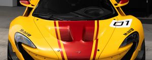 Превью обои mclaren p1, спорткар, автомобиль, вид спереди