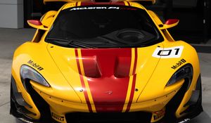 Превью обои mclaren p1, спорткар, автомобиль, вид спереди