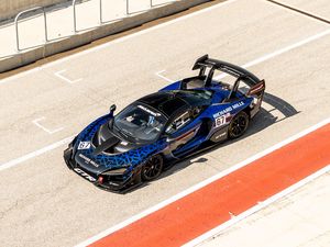 Превью обои mclaren senna gtr, mclaren, автомобиль, спорткар, синий, вид сверху