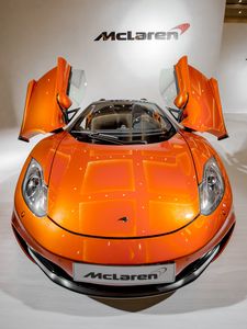 Превью обои mclaren, спорткар, оранжевый, стильный
