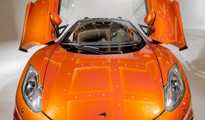 Превью обои mclaren, спорткар, оранжевый, стильный
