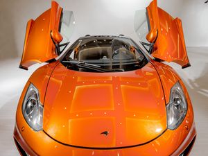 Превью обои mclaren, спорткар, оранжевый, стильный