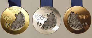 Превью обои медаль, медали, золото, серебро, бронза, олимпийские игры, сочи-2014, олимпиада