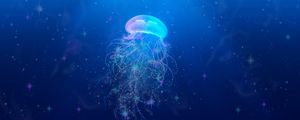 Превью обои медуза, подводный мир, плавать, щупальцы