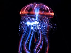Превью обои медуза, стеклянный, свет, искусственный, щупальца, светящийся