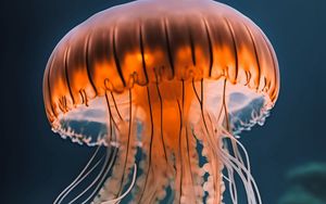 Превью обои медуза-компас, медуза, щупальца, море, дикая природа