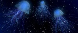 Превью обои медузы, абстракция, космос, подводный мир