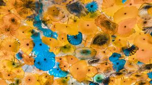 Превью обои медузы, разноцветный, море, глубина, под водой