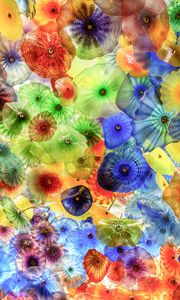 Превью обои медузы, разноцветный, подводный мир