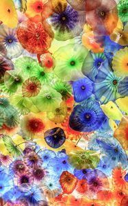 Превью обои медузы, разноцветный, подводный мир