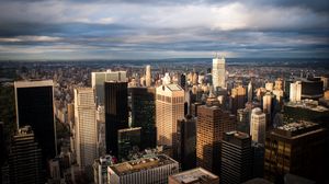 Превью обои мегаполис, здания, архитектура, вид сверху, город, нью-йорк