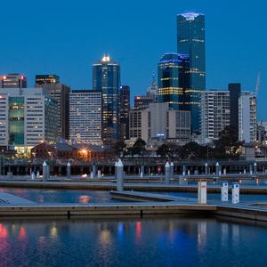 Превью обои мельбурн, австралия, штат виктория, панорама, пейзаж