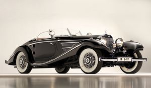 Превью обои mercedes, 1936, 540k, special roadster, классический, автомобиль, черный