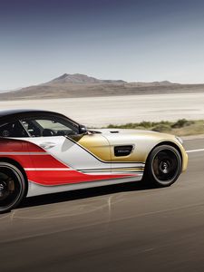 Превью обои mercedes, amg, gt, движение, скорость