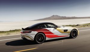 Превью обои mercedes, amg, gt, движение, скорость