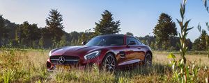 Превью обои mercedes, amg, вид сбоку, трава