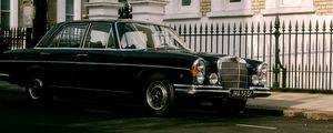 Превью обои mercedes, автомобиль, черный, ретро