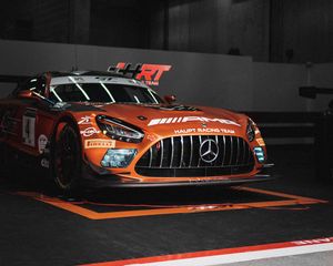 Превью обои mercedes, автомобиль, спорткар, оранжевый
