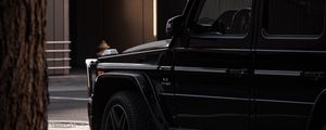 Превью обои mercedes, автомобиль, внедорожник, черный, вид сбоку
