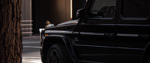 Превью обои mercedes, автомобиль, внедорожник, черный, вид сбоку