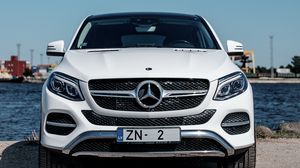 Превью обои mercedes, автомобиль, внедорожник, белый