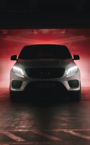 Превью обои mercedes benz gl 350d, mercedes, вид спереди, свечение