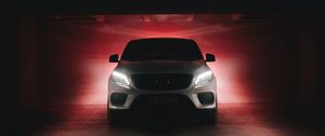 Превью обои mercedes benz gl 350d, mercedes, вид спереди, свечение