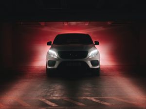 Превью обои mercedes benz gl 350d, mercedes, вид спереди, свечение