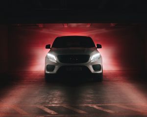 Превью обои mercedes benz gl 350d, mercedes, вид спереди, свечение