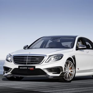 Превью обои mercedes, brabus, rocket 900, w222, 2015, вид спереди, белый