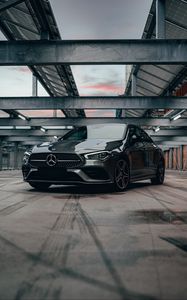 Превью обои mercedes cla, mercedes, автомобиль, серый, вид спереди