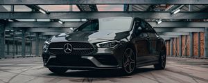 Превью обои mercedes cla, mercedes, автомобиль, серый, вид спереди