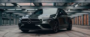 Превью обои mercedes cla, mercedes, автомобиль, серый, вид спереди