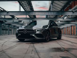 Превью обои mercedes cla, mercedes, автомобиль, серый, вид спереди