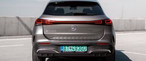 Превью обои mercedes eqa250, mercedes, автомобиль, серый, фонари, вид сзади