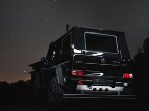 Превью обои mercedes g500, mercedes, джип, внедорожник, автомобиль, ночь