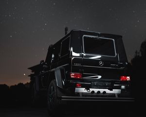 Превью обои mercedes g500, mercedes, джип, внедорожник, автомобиль, ночь